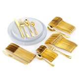 140 Piece White Combo Set | Serves 20 Guests - Yom Tov Settings